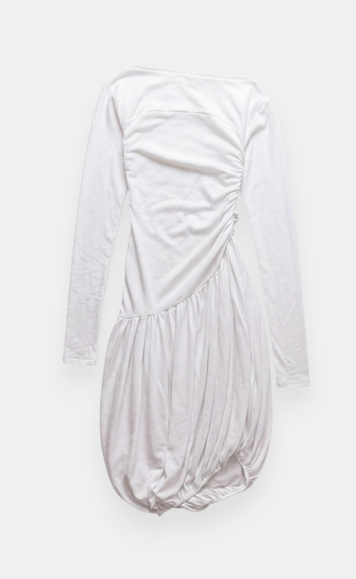 Vestido midi globo fruncido