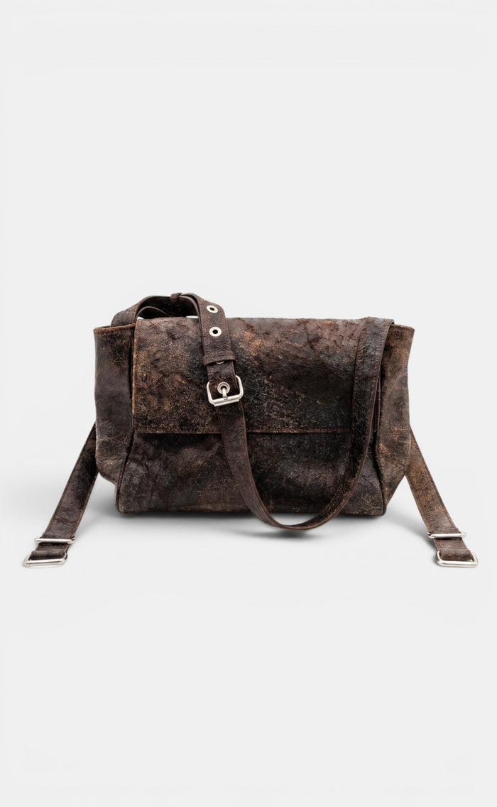 Bolso de piel efecto craquelado